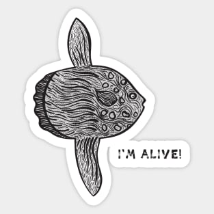 Ocean Sunfish or Common Mola - I'm Alive! - meaningful fish design Sticker